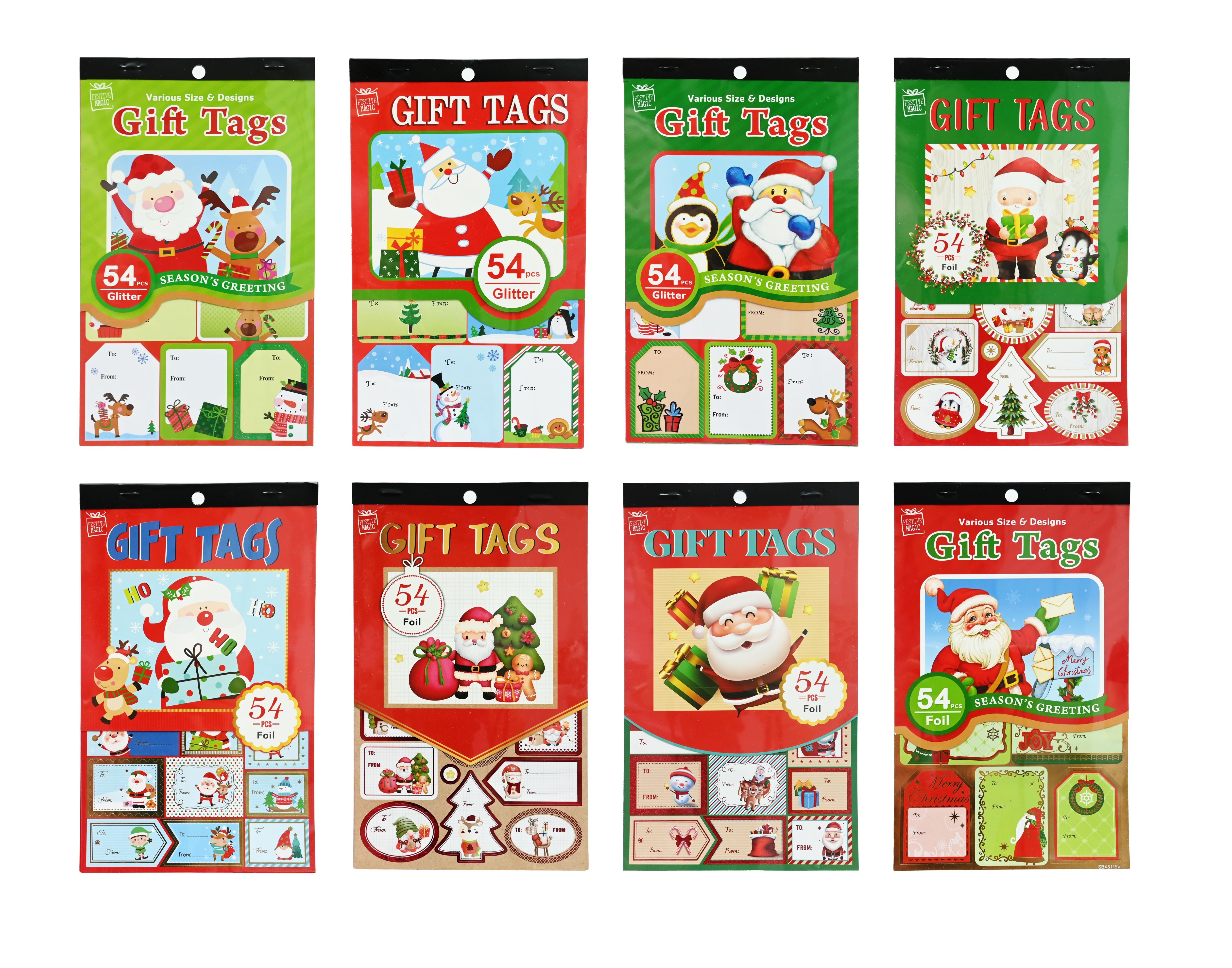 Gift Tags Foil/Glitter In Book Mega-Mix