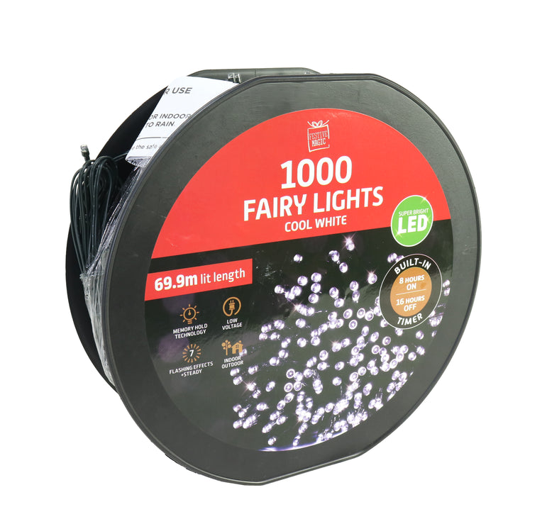 LEDs Flashing 1000 Cool White On Reel - multicolour - warm white - carnival
