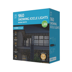 LED Snowing Icicles Timer 960 4 Asst Colour