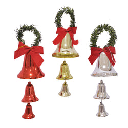 Shiny Bells with Tinsel Bow