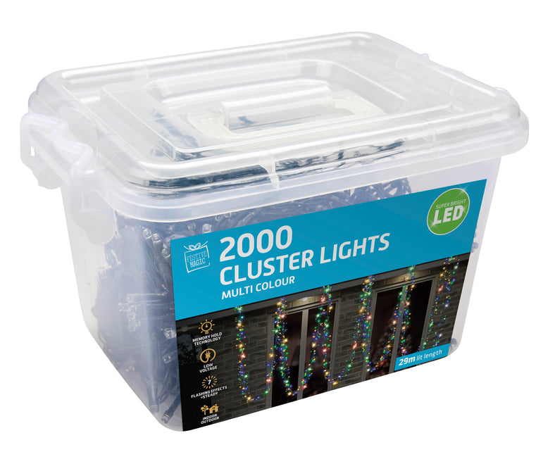 LED Cluster Lights 2000 Multi Colour / Warm white