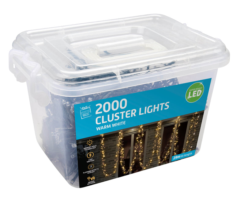 LED Cluster Lights 2000 Multi Colour / Warm white