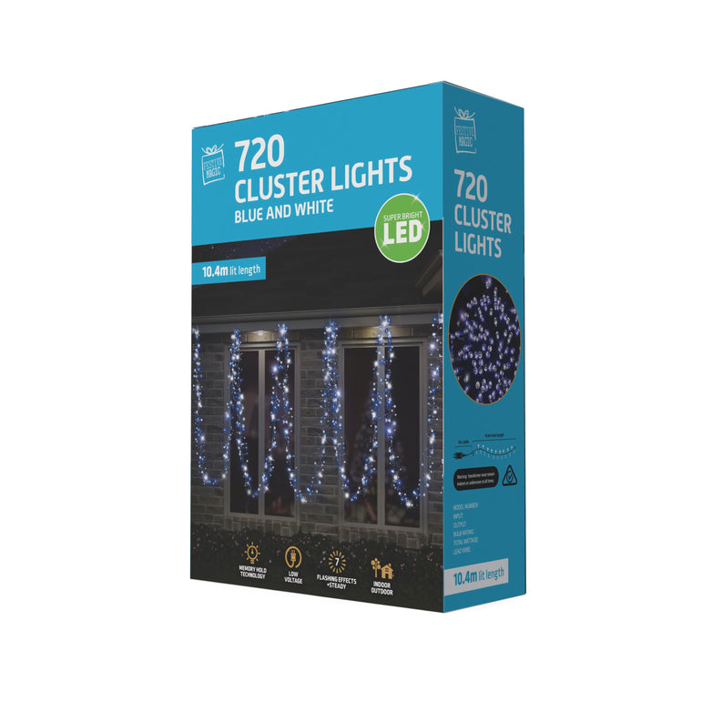 720 LED Cluster Lights 4 Asst Colours
