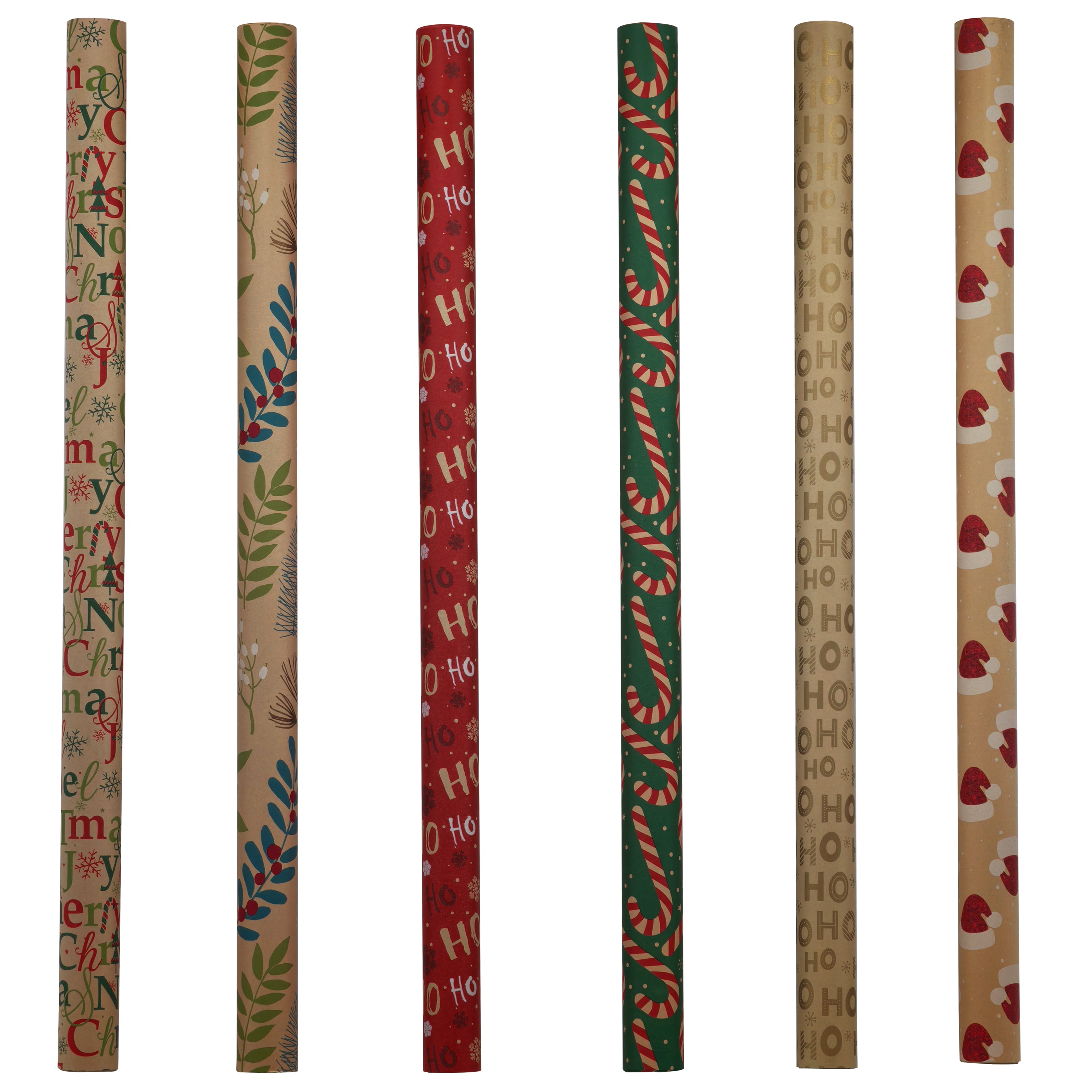 Wrap Paper Kraft Printed 70cm x 4m Asst
