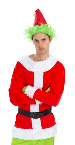 Mean Green Grinch Costume Adults 8pc