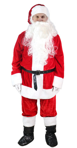 Deluxe Plush Adult Santa Suit 9pc