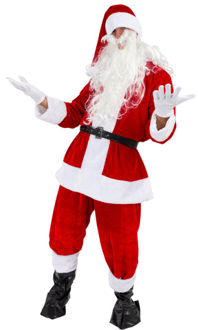 Deluxe Plush Adult Santa Suit 9pc