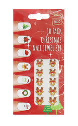 Christmas Nail Jewels 10pk Asst