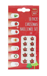 Christmas Nail Jewels 10pk Asst