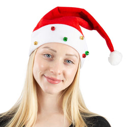 Velvet Santa Hat with Bells