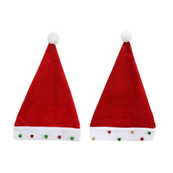 Velvet Santa Hat with Bells