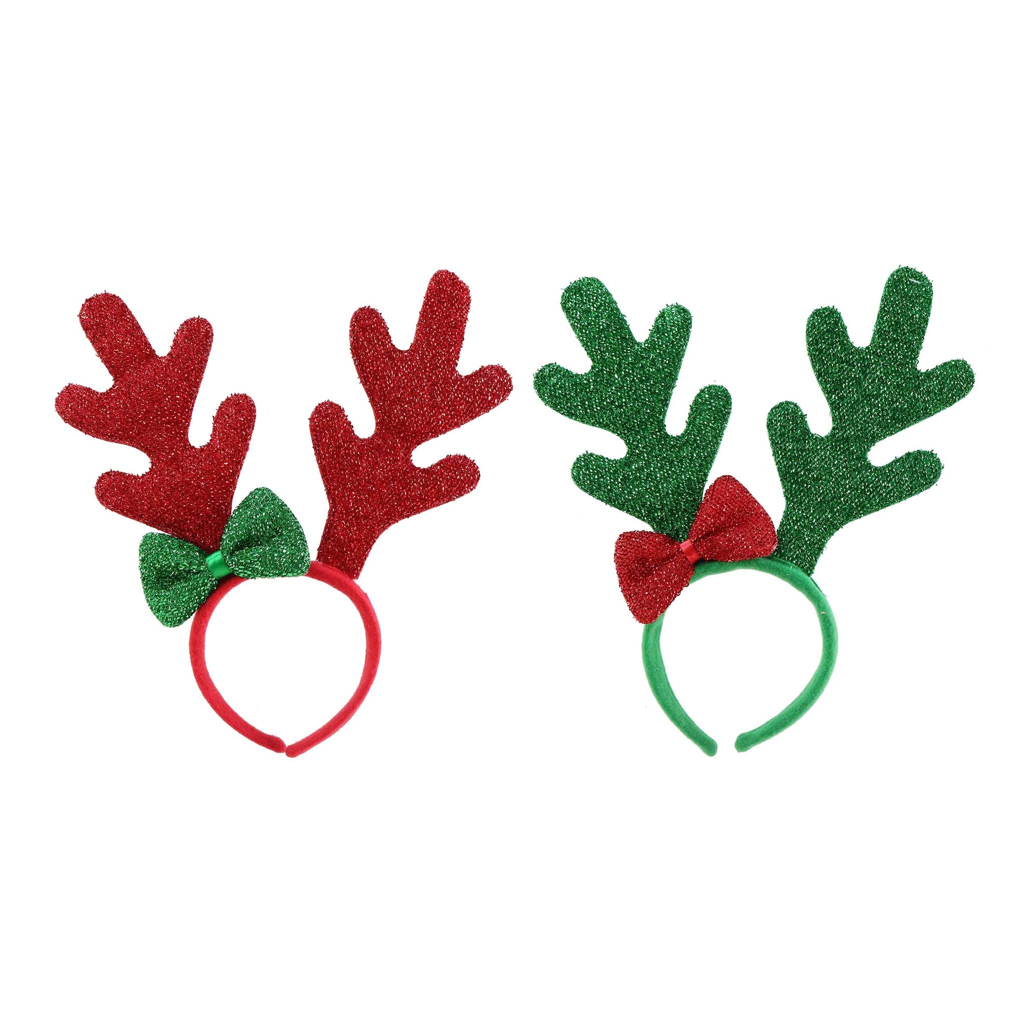 Headband Tinsel Antlers with Bow