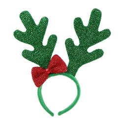 Headband Tinsel Antlers with Bow