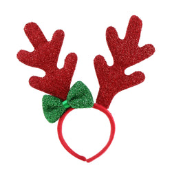 Headband Tinsel Antlers with Bow