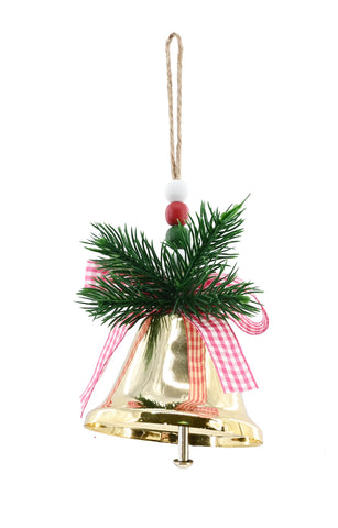 Bell Shiny Hanging Deco 20cm Asst
