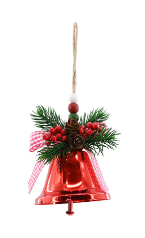 Bell Shiny Hanging Deco 20cm Asst