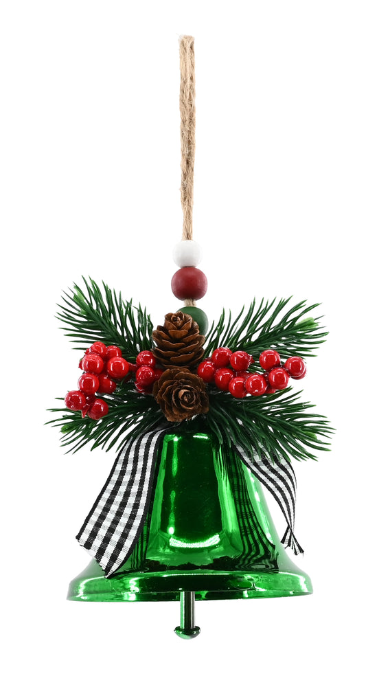Bell Shiny Hanging Deco 20cm Asst