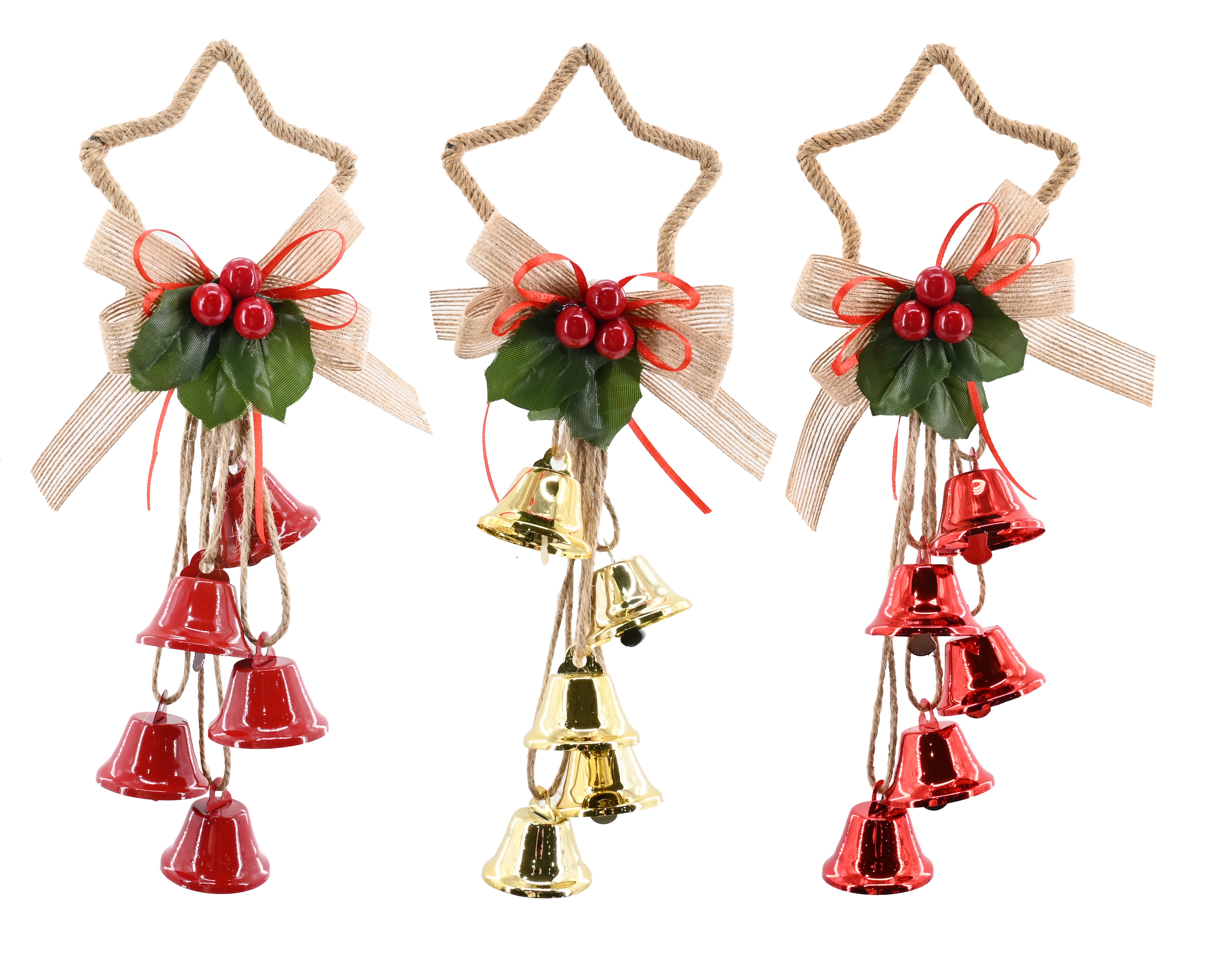Star door Hanger With Bells  or Ring nut bells 32cm Asst