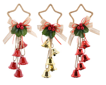 Star door Hanger With Bells  or Ring nut bells 32cm Asst
