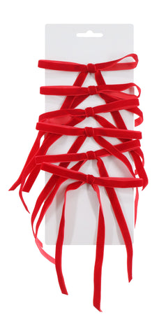 Mini Tree Bow Velveteen 6pk Asst