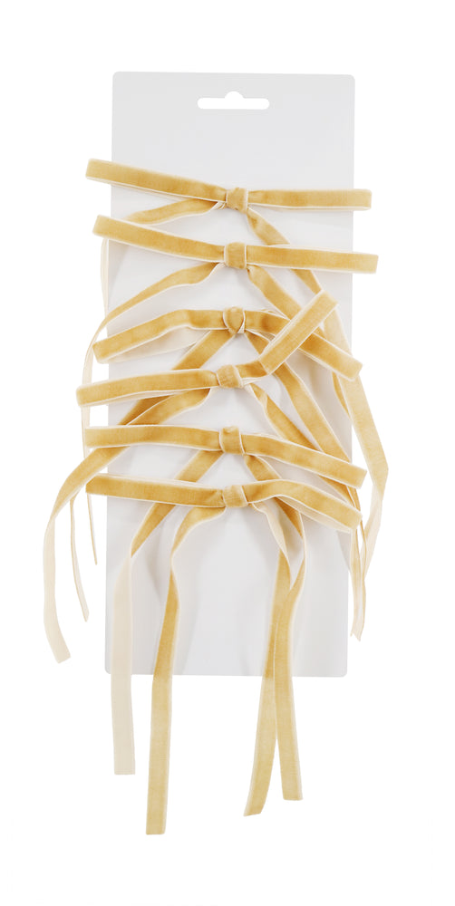 Mini Tree Bow Velveteen 6pk Asst