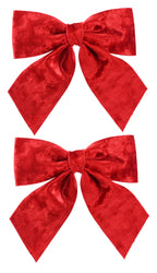 Bow Crushed Red Velvet 2pk 25cm