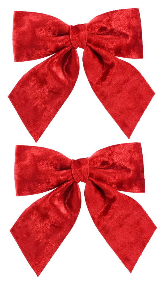 Bow Crushed Red Velvet 2pk 25cm