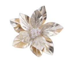 Soft Metallic Poinsettia Clip Asst