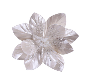 Soft Metallic Poinsettia Clip Asst