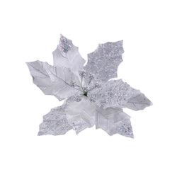 Luxury Poinsettia Beaded Clip  30cm Asst