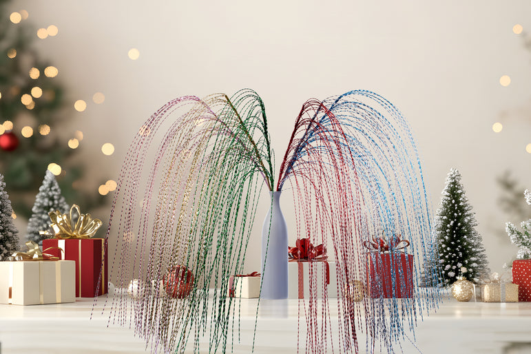 Metallic Draping Spray 134cm Asst