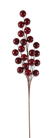 Jumbo Berry Pick 65cm Asst / pine bauble pick 68cm