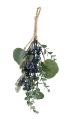 Leafy Berry Hanger 30cm Asst / Berry Hanger with Red and Burgundy Berries and Leaves