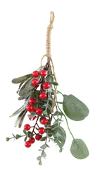 Leafy Berry Hanger 30cm Asst / Berry Hanger with Red and Burgundy Berries and Leaves