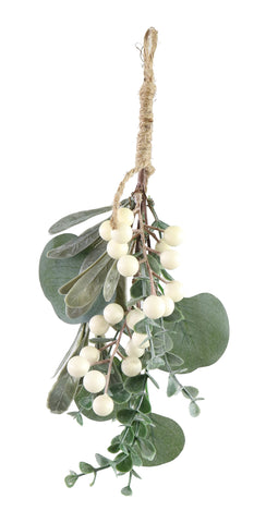 Leafy Berry Hanger 30cm Asst / Berry Hanger with Red and Burgundy Berries and Leaves