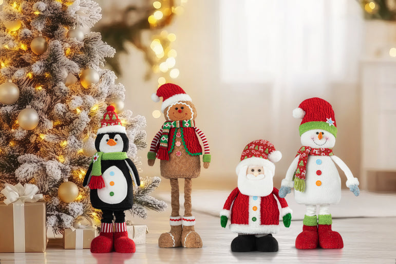 Christmas Button Figurine Standing 59cm Asst