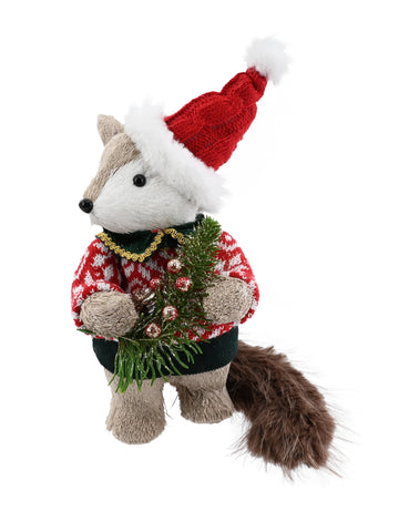 Poly-Fur Fox Plush Tail Sisal Dressed Bear 30cm Asst