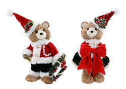 Poly-Fur Fox Plush Tail Sisal Dressed Bear 30cm Asst