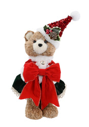 Poly-Fur Fox Plush Tail Sisal Dressed Bear 30cm Asst