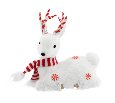 White Candy Sisal Sitting Deer / Bear Asst