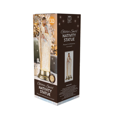 Glitter Swirl Nativity Statue Timer