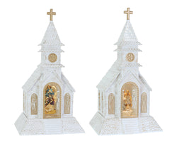Glitter Swirl Musical Nativity Church USB Asst