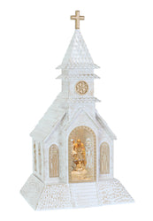 Glitter Swirl Musical Nativity Church USB Asst