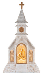 Glitter Swirl Musical Nativity Church USB Asst
