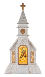 Glitter Swirl Musical Nativity Church USB Asst