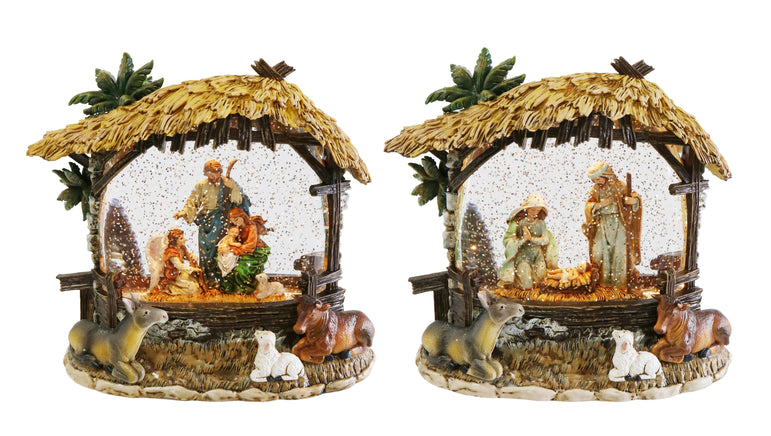 Glitter Swirl Music Nativity Manger Scene USB Asst