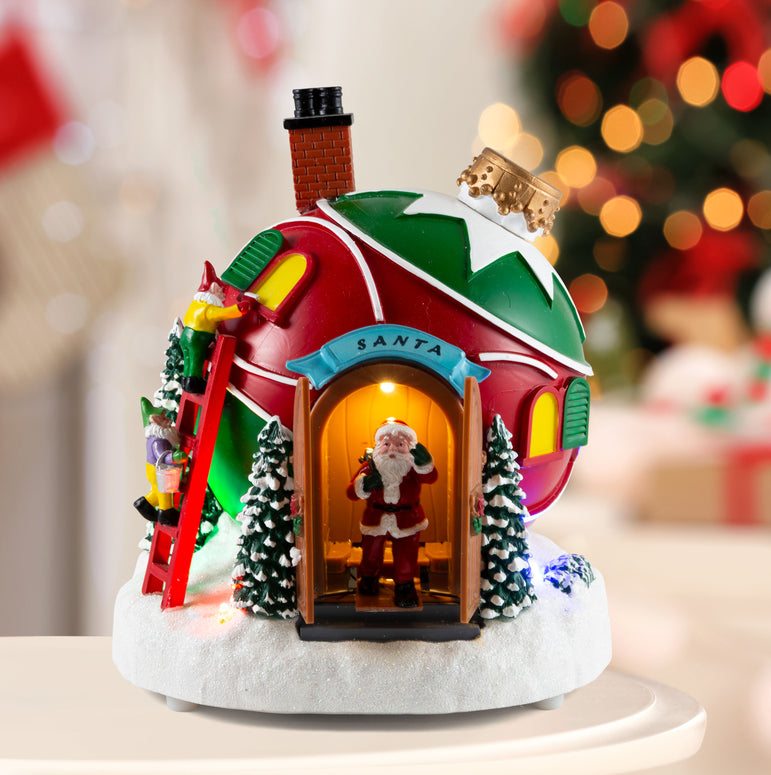 LED Musical Bauble House Open/Close USB Asst