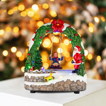 LED Musical Child On Swing Animated USB Asst