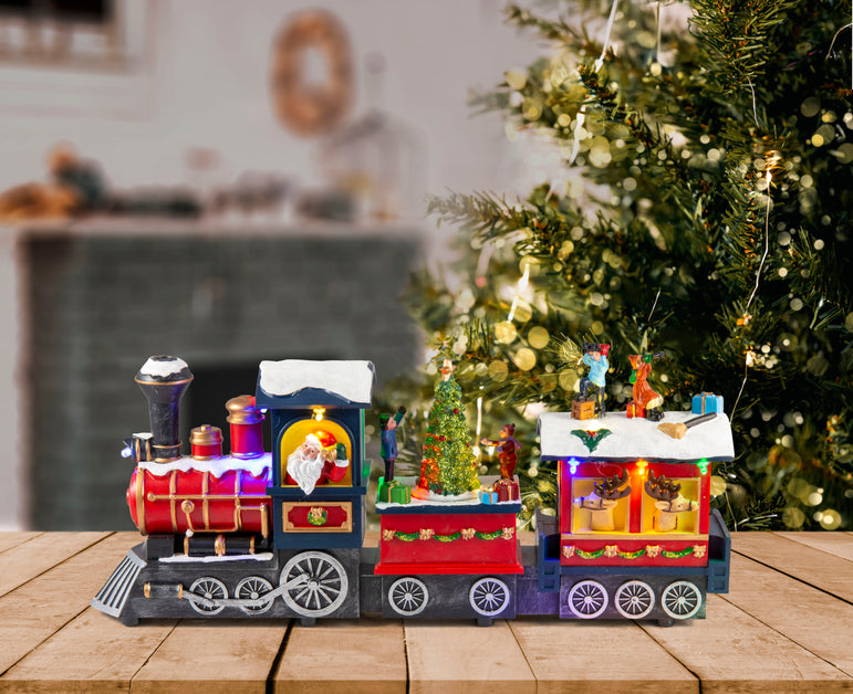 LED Musical Santa Express Train USB Asst