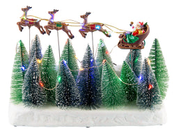 LED Musical Reindeers Flying Over Trees USB